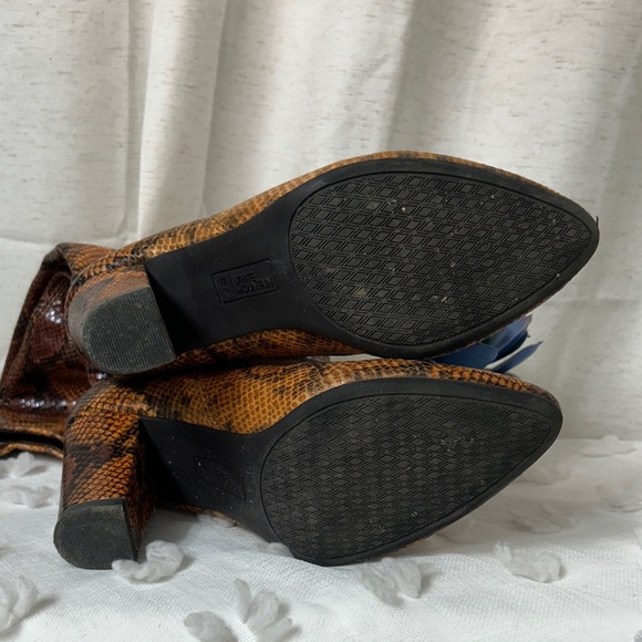 White Mountain Brown Snakeskin Heeled Boots - Picture 5 of 6